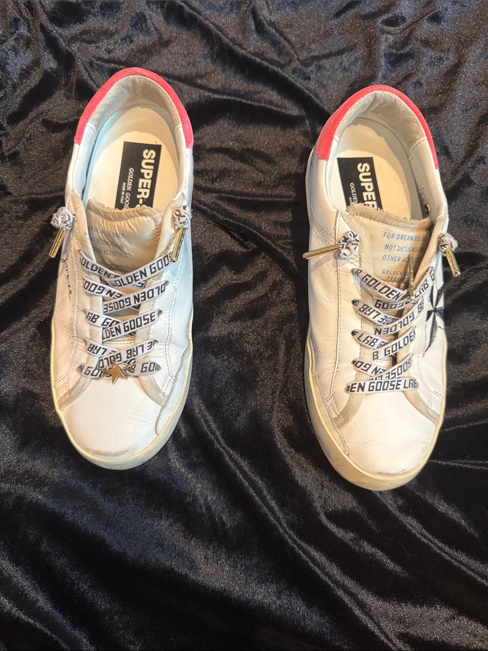 Golden Goose White Sneakers with Pink Heel Tab